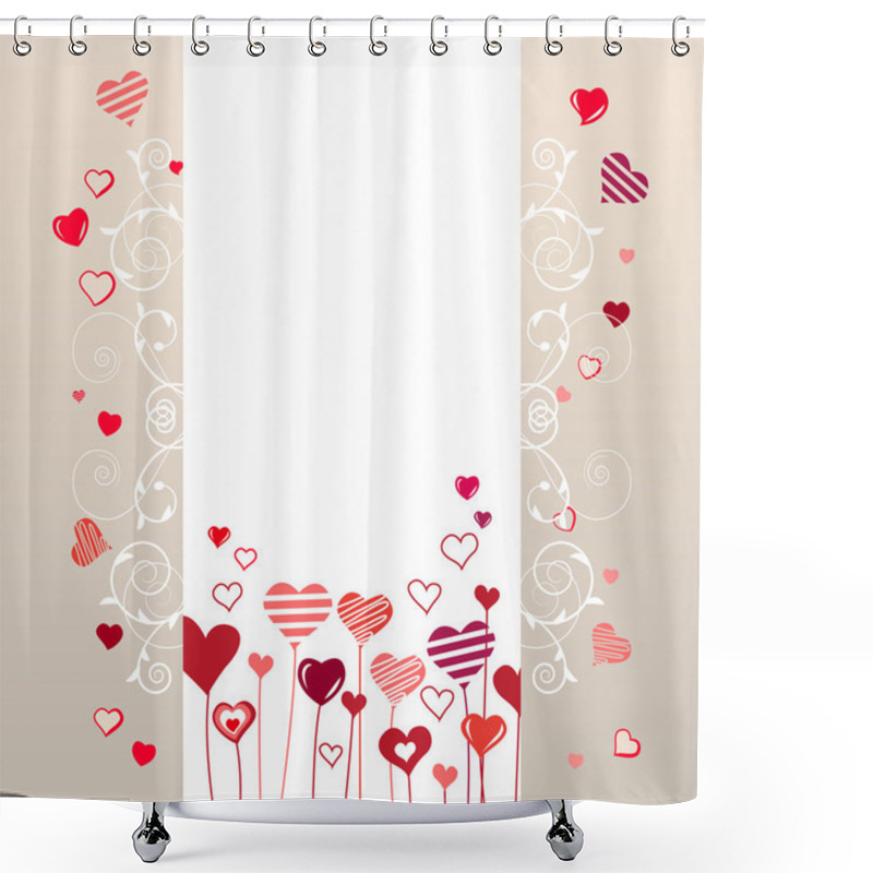 Personality  Growing Stylized Hearts Shower Curtains