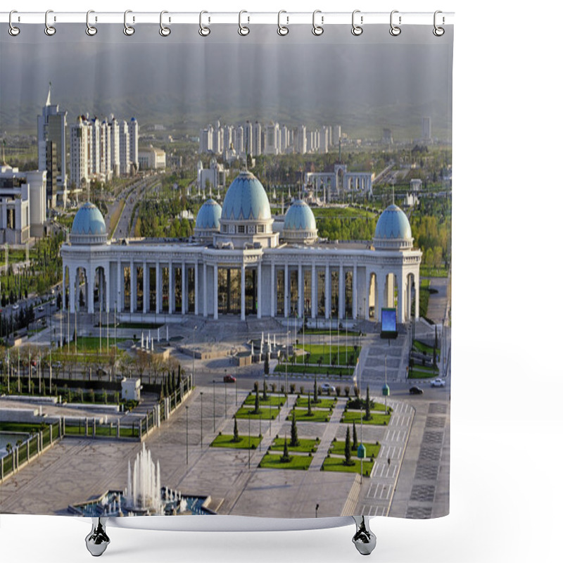 Personality  General Views To The Main Square And Palace Ruhyet. Ashkhabad. Turkmenistan. Shower Curtains