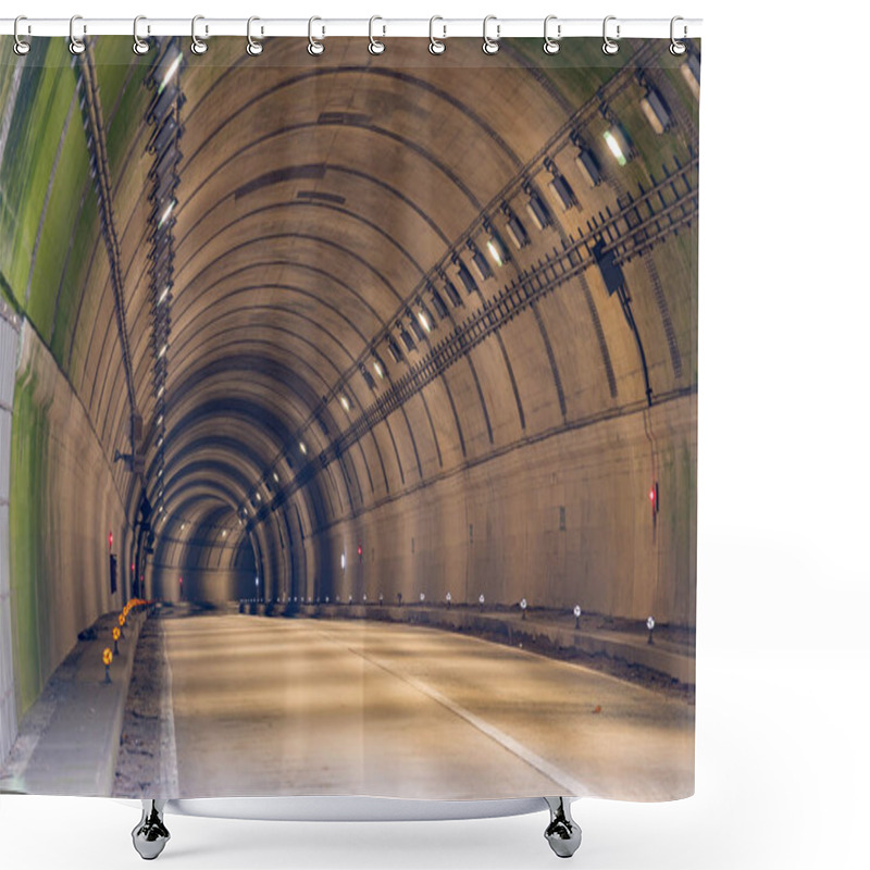 Personality  Tunnel Road With Two Lane Highway Shower Curtains