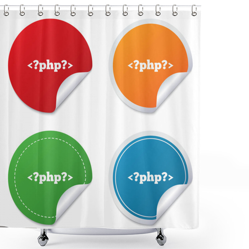 Personality  PHP Sign Icon. Programming Language Symbol. Shower Curtains