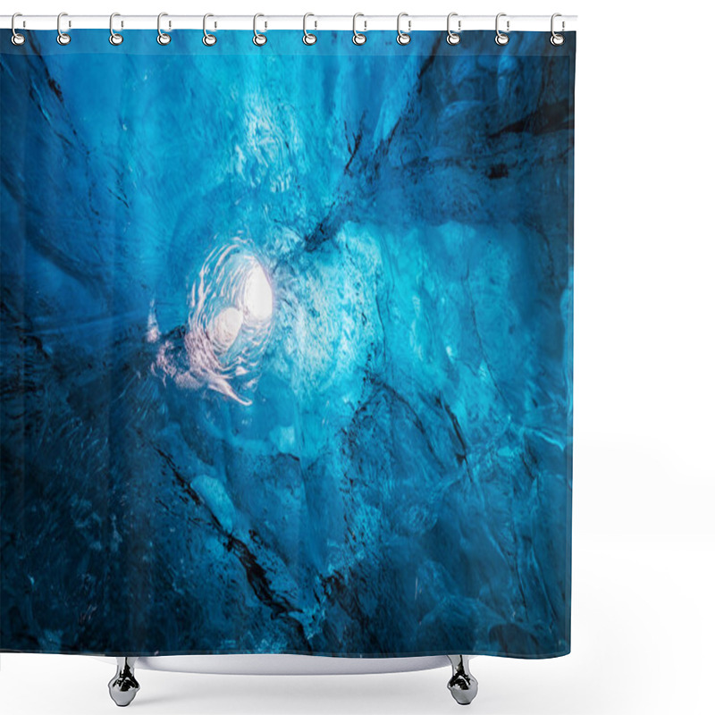 Personality  Clear Blue Ice Shower Curtains