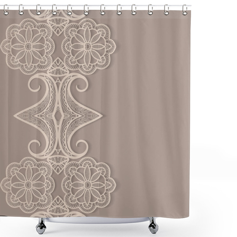 Personality  Wedding Invitation Or Greeting Card Design With Lace Pattern, Ornamental Vector Illustration Shower Curtains