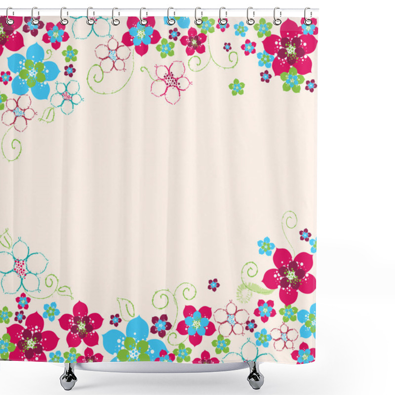 Personality  Floral Hand Drawn Background Shower Curtains