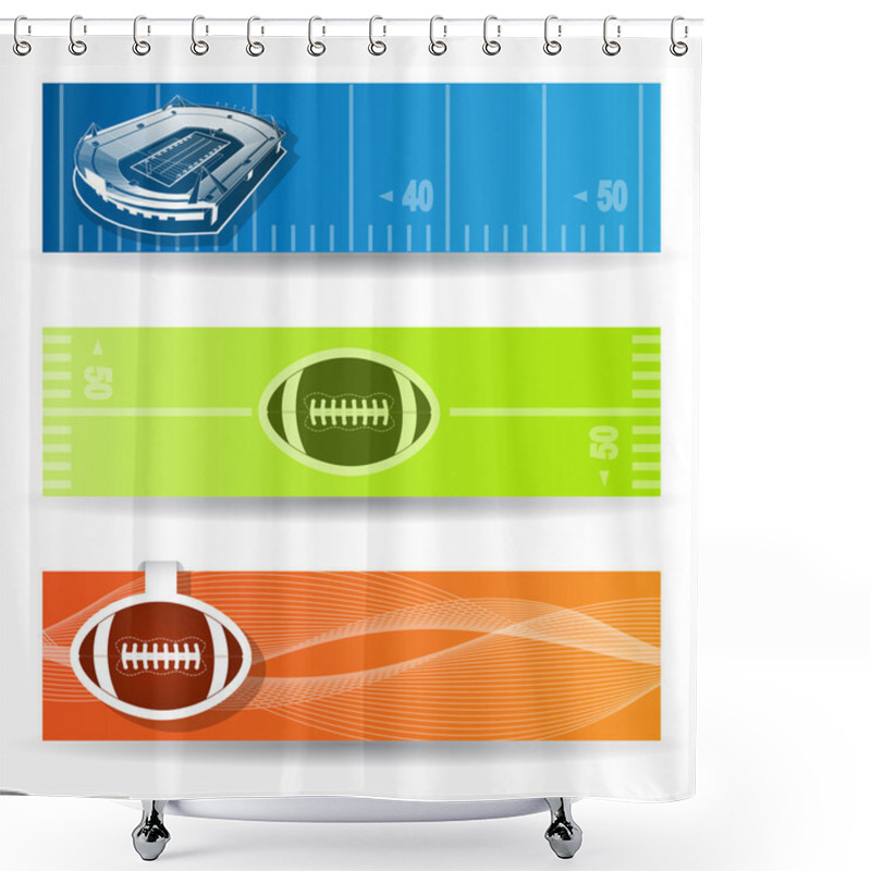 Personality  American Football Banners Shower Curtains