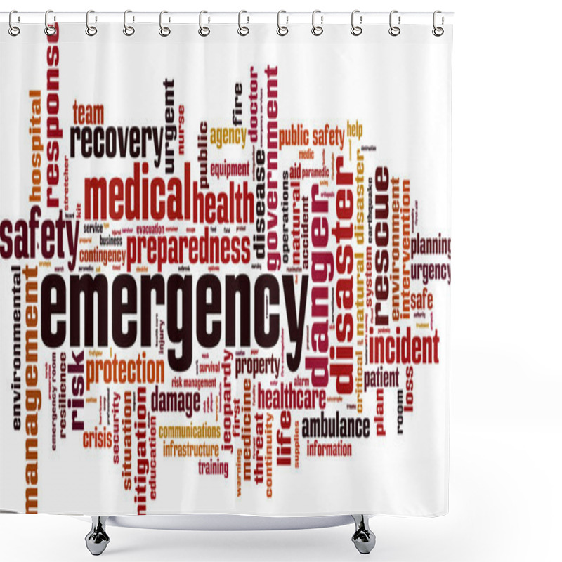 Personality  Emergency Word Cloud Shower Curtains