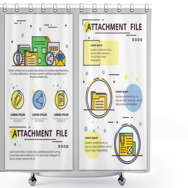 Personality  Vector Line Art File Attachment Poster Template Shower Curtains