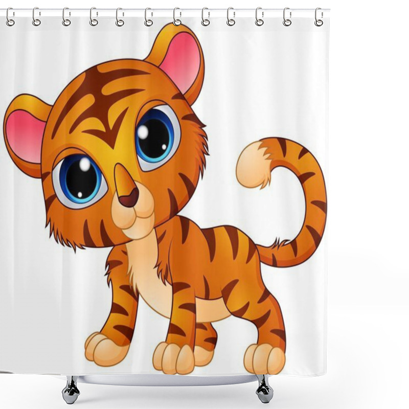 Personality  Cute Baby Tiger Cartoon Shower Curtains