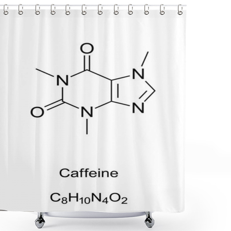 Personality  Caffeine Molecule, Theine, Skeletal Formula Shower Curtains