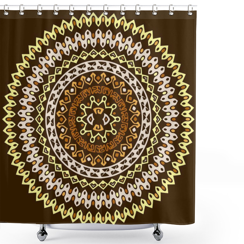 Personality  Vector Mandala Background With Bohemian, Oriental, Indian, Arabic, African Motifs. Shower Curtains