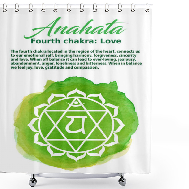 Personality  The Heart Chakra Vector Illustration Shower Curtains