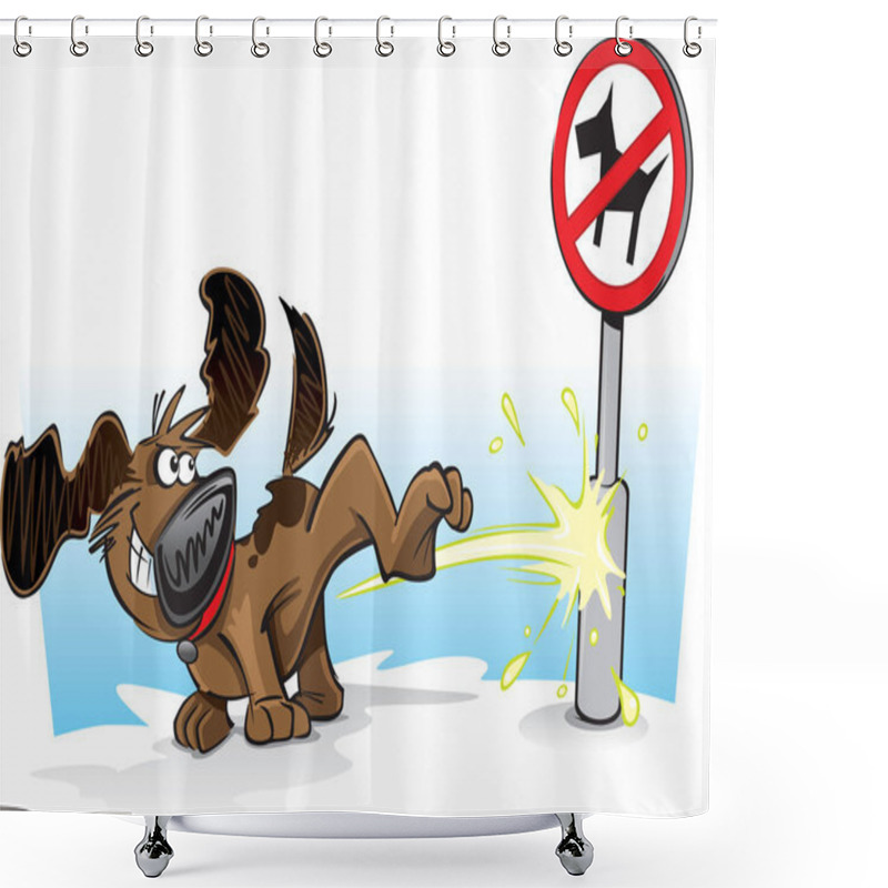 Personality  Bad Dog Weeing Shower Curtains