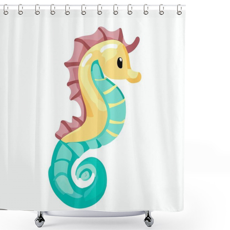 Personality  Seahorse, Lovely Seahorse Vector Illustration For Ocean And Marine Themes Shower Curtains