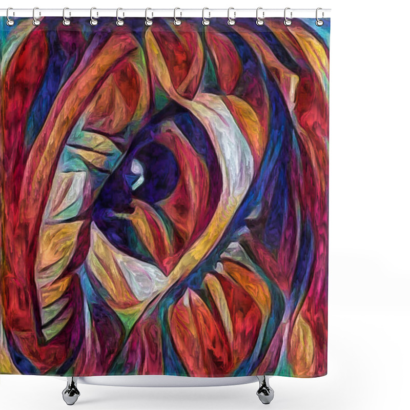 Personality  Artistic Vision Series. Woman's Eye Rendered In Abstract Painting Style On Subject Of Inner World, Creativity And Art. Shower Curtains