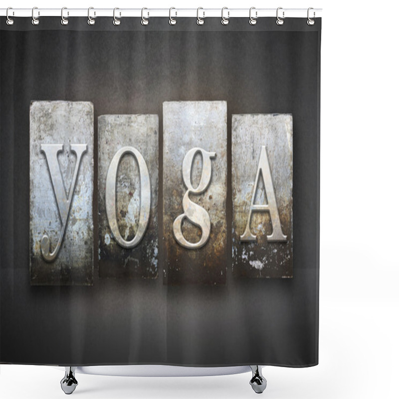 Personality  Yoga Letterpress Shower Curtains