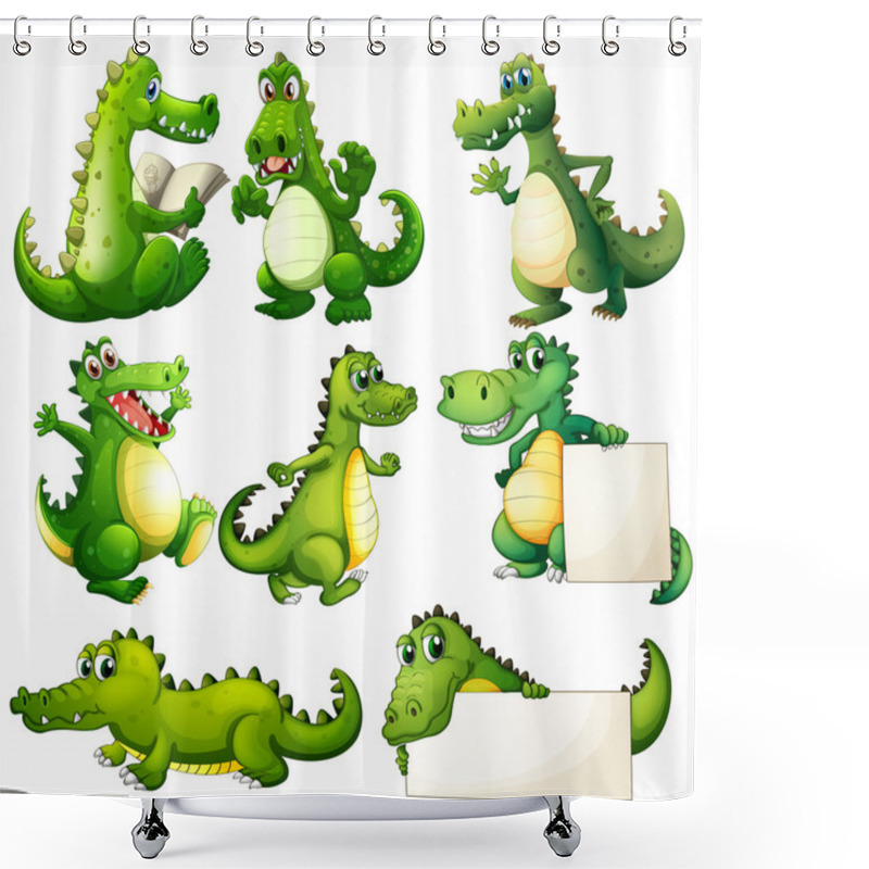 Personality  Eight Scary Crocodiles Shower Curtains