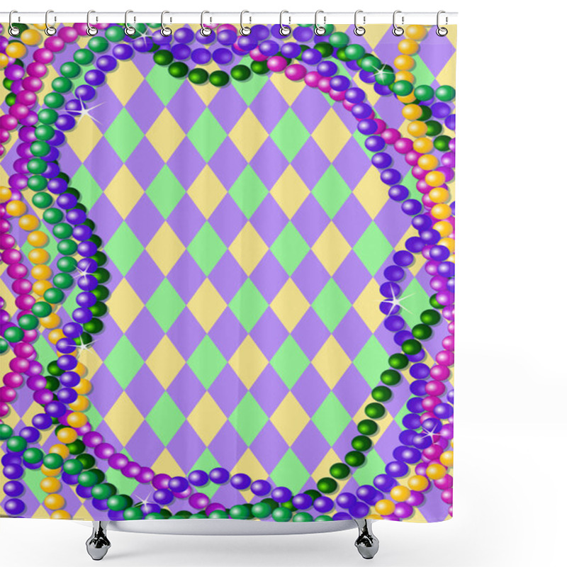 Personality  Mardi Gras Beads Background Shower Curtains