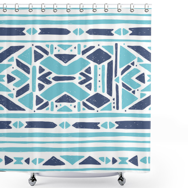 Personality  Ikat Ornament. Waves Tribal Pattern Shower Curtains