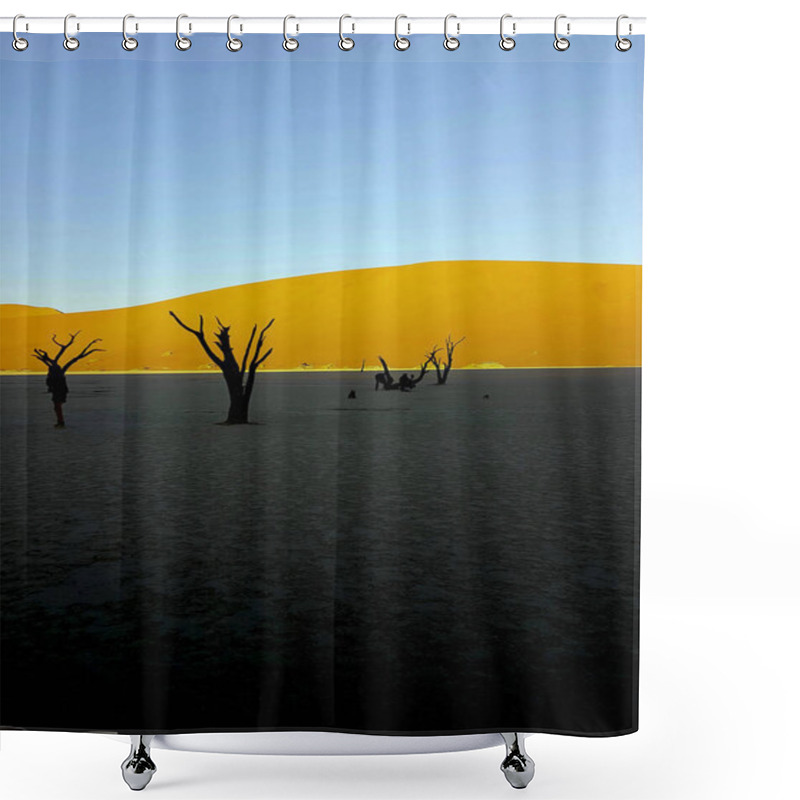 Personality  Dark Foreground Of Morning Shadow And Bright Golden Dunes Under  Shower Curtains