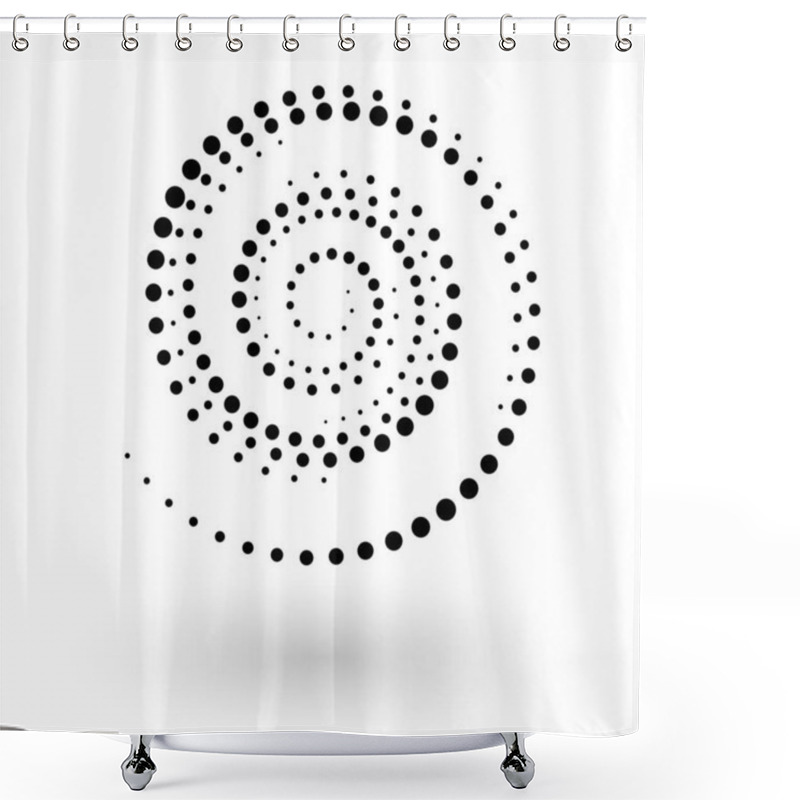 Personality  Abstract Vector Background With Halftone Dots Circle. Creative Geometric Pattern  Shower Curtains