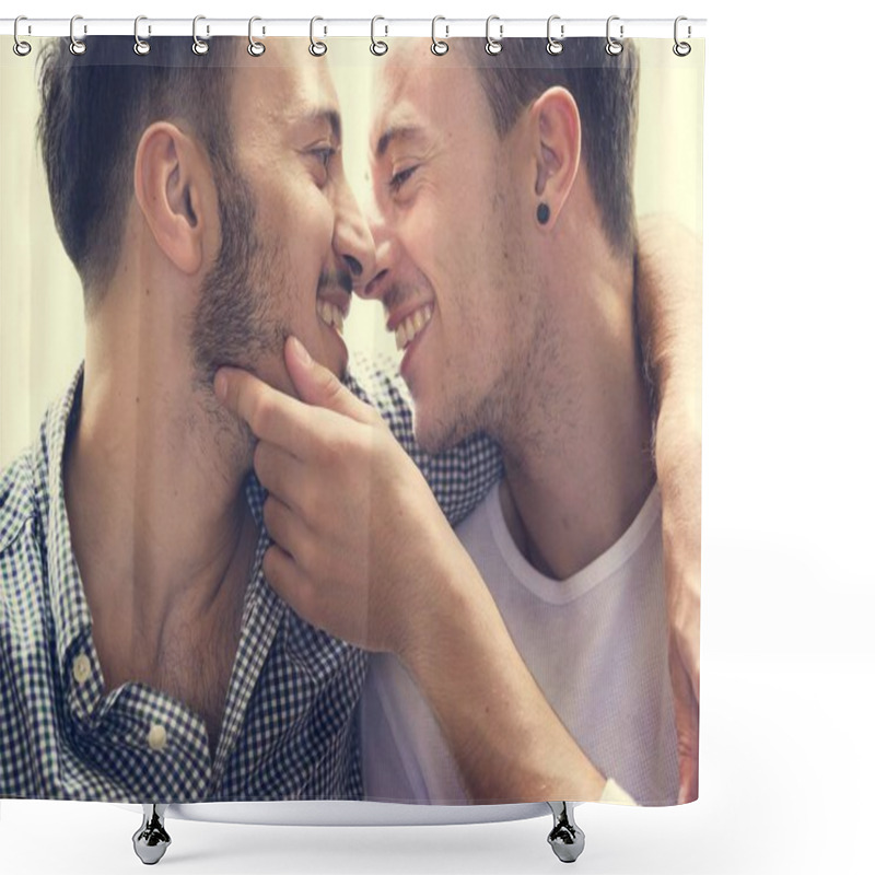 Personality  Gay Couple Spending Time Together Shower Curtains