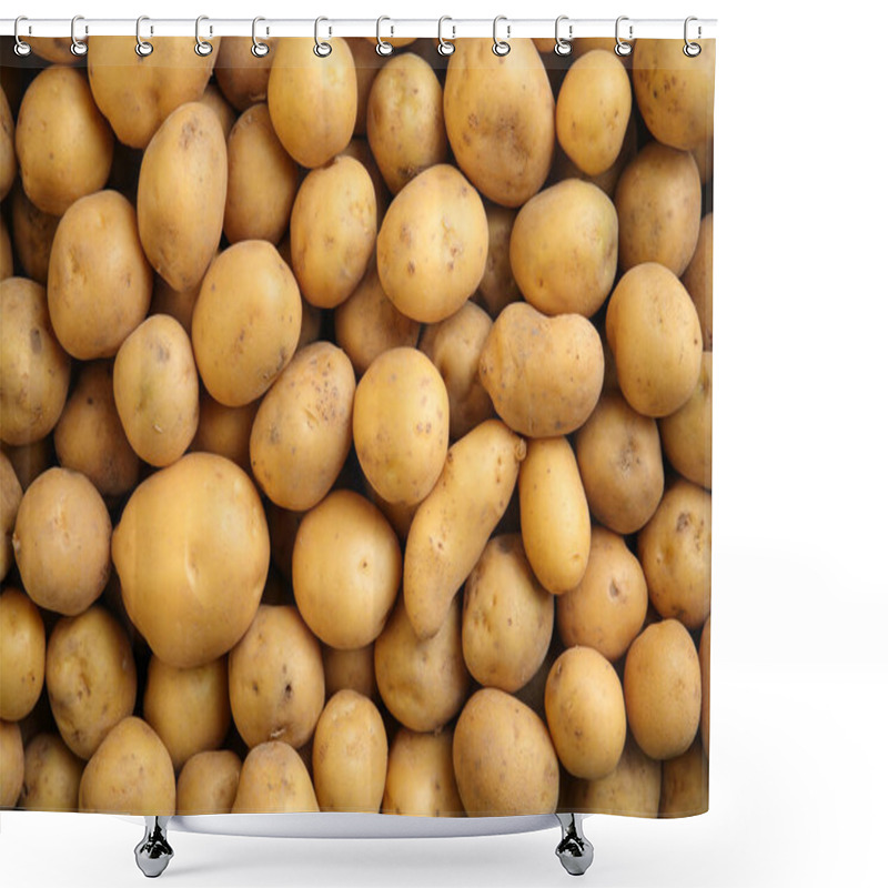 Personality  Top Down View Of Many Organic, Freshly Dug Potatoes. Agricultural Background Texture Shower Curtains