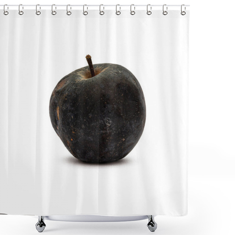 Personality  Blackened Rotten Apple Isolated On White Background. Object For Design And Project. Shower Curtains