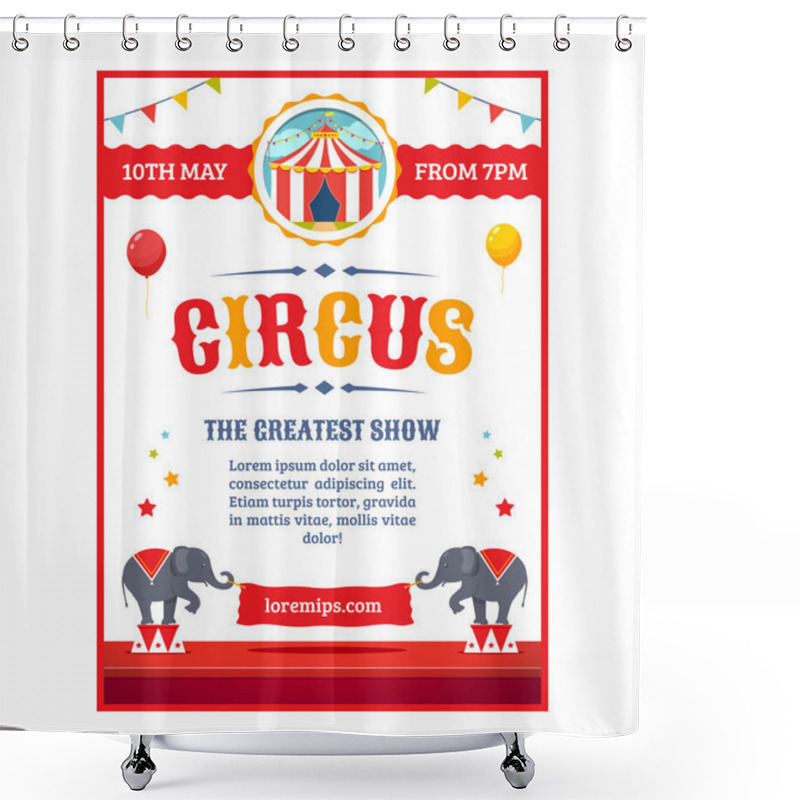 Personality  Cartoon Circus Poster Shower Curtains