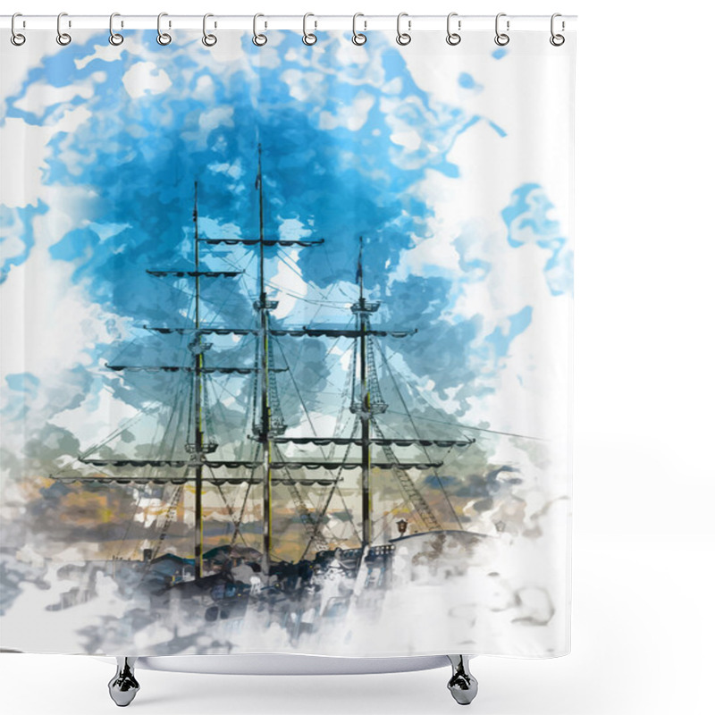 Personality  Masts Of An Old Ship Shower Curtains