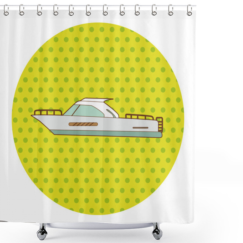 Personality  Transportation Boat Theme Elements Vector,eps Shower Curtains