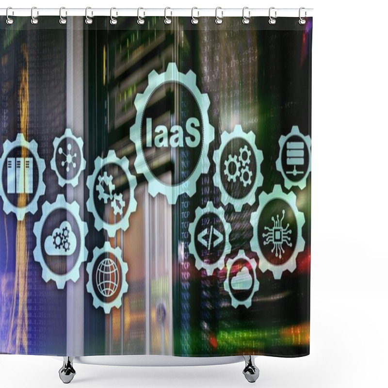 Personality  IaaS, Infrastructure As A Service. Online Internet And Networking Concept. Graph Icons On A Digital Screen. Shower Curtains