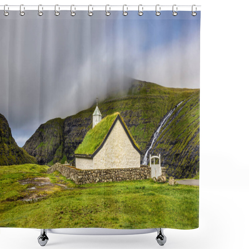 Personality  Village Church In Saksun, Faroe Islands, Denmark Shower Curtains