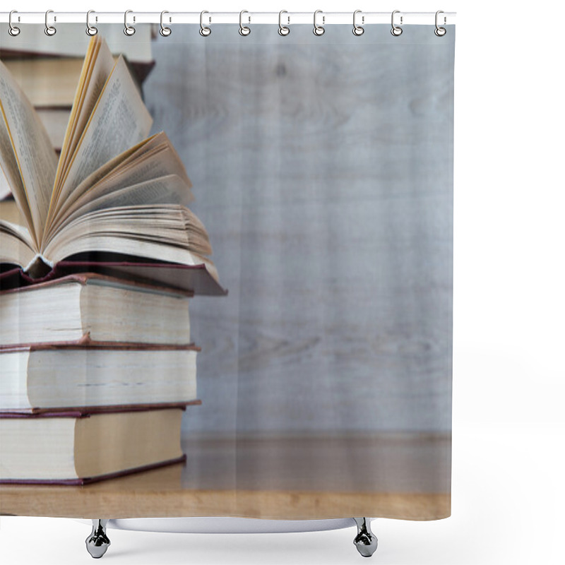 Personality  Pile Of Books Shower Curtains