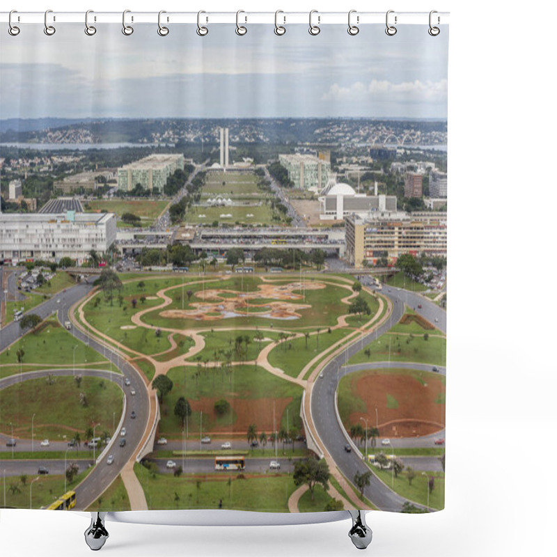 Personality  View From The TV Tower To The Central Axis In Brasilia, Federal District, Capital City Of Brazil Shower Curtains