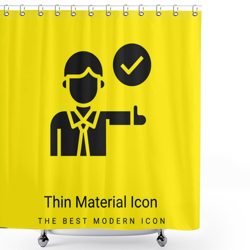 Personality  Approve Minimal Bright Yellow Material Icon Shower Curtains