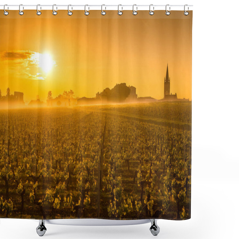 Personality  Saint Emilion Sunrise, Bordeaux Vineyard, France Shower Curtains