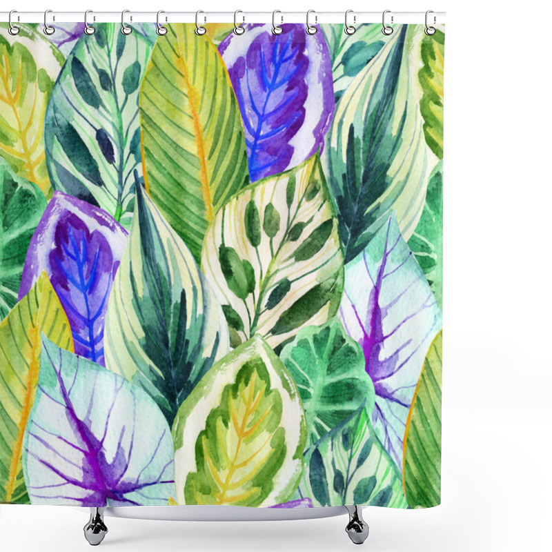 Personality  Tropical Leaves Seamless Pattern Shower Curtains