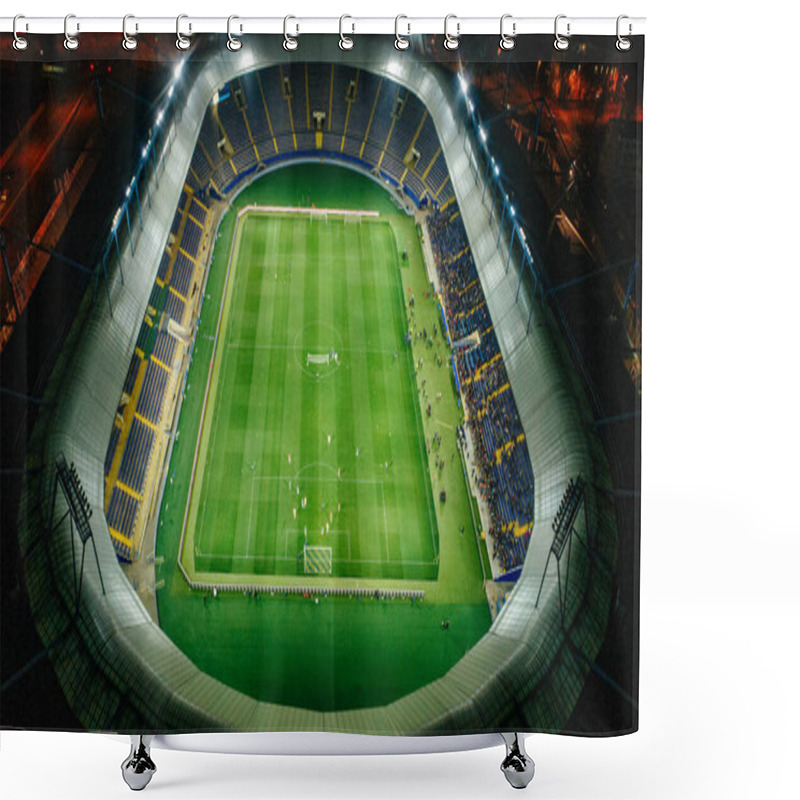 Personality  Kharkiv, Ukraine - October 08, 2019: Top View Of Metallist Stadium Shower Curtains