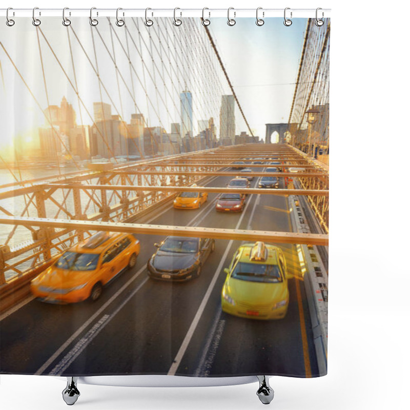 Personality  Brooklyn Bridge With Traffic Shower Curtains