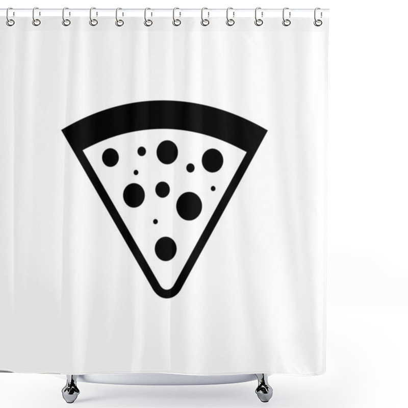 Personality  Pizza Slice Icon On White Background - Simple Vector Illustration Shower Curtains