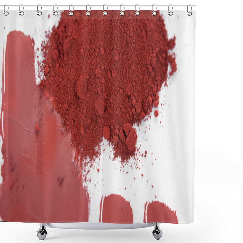 Personality  Red Iron Oxide Pigment Shower Curtains