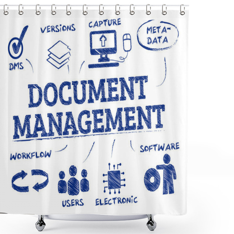 Personality  Document Management Concept Doodle Shower Curtains