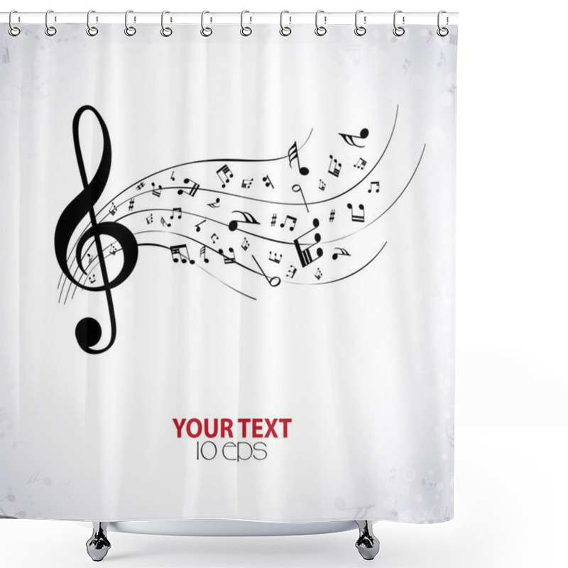 Personality  Musical Background With Notes Shower Curtains