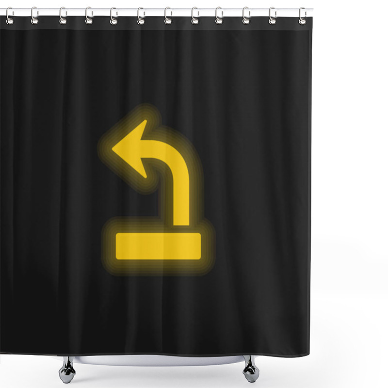 Personality  Arrow Out Yellow Glowing Neon Icon Shower Curtains