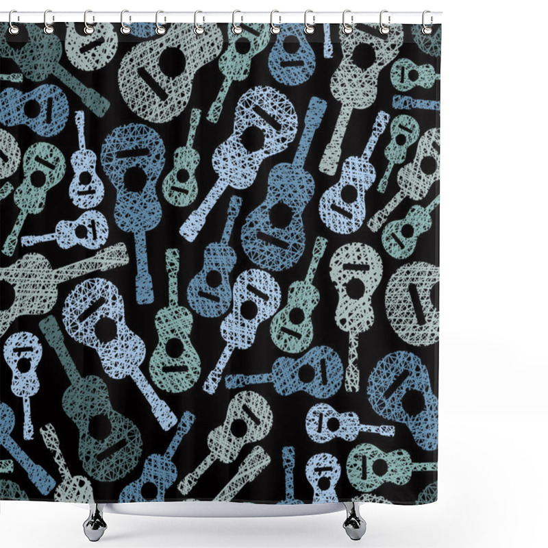 Personality  Acoustic Guitars Music Theme Shower Curtains