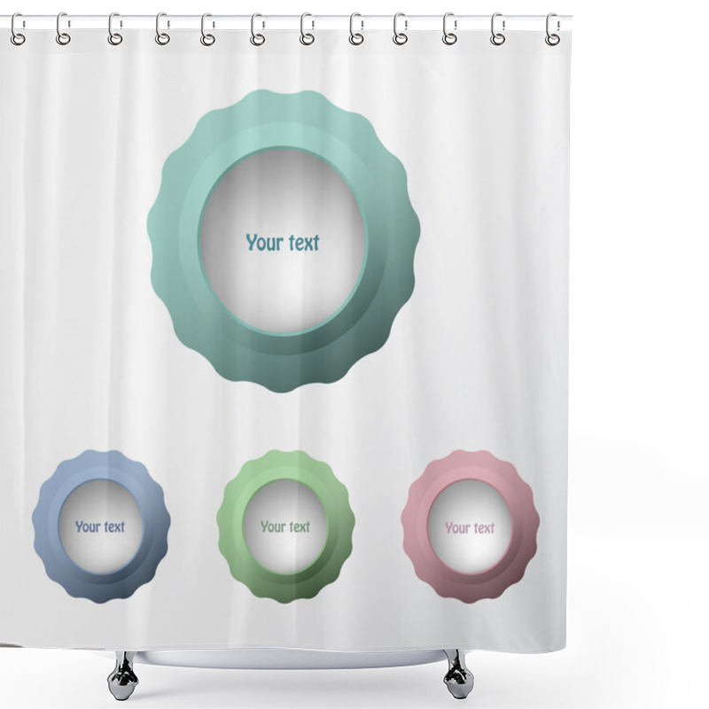 Personality  Vector Set Of Buttons. Shower Curtains