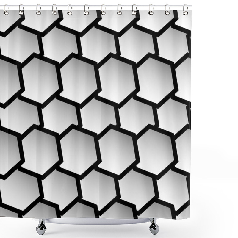 Personality   Hexagons Abstract Pattern Shower Curtains