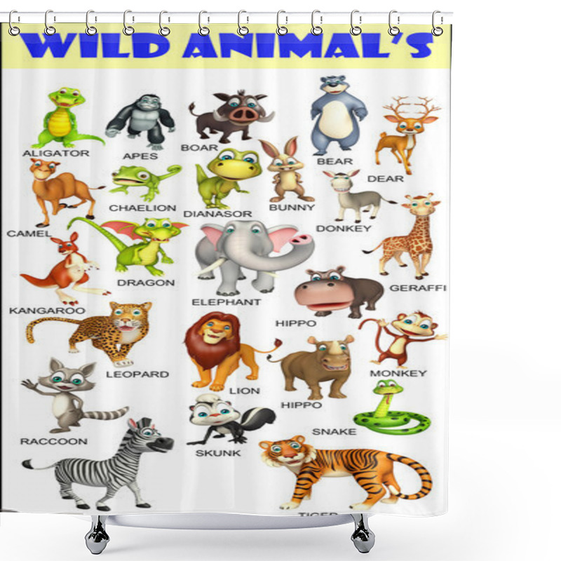 Personality  Group Of Wild Animal Shower Curtains