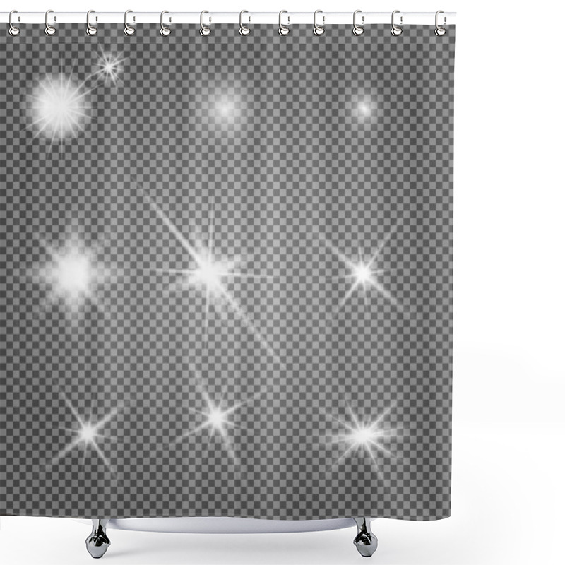 Personality  Star Light. Starburst Glow Effect, Vector Sparkle. Flash Shine, Glowing Bright On Transparent Background. Abstract Glitter Decoration, Shiny Sunlight Ray, Magic Disco Element. Special Spark Shower Curtains