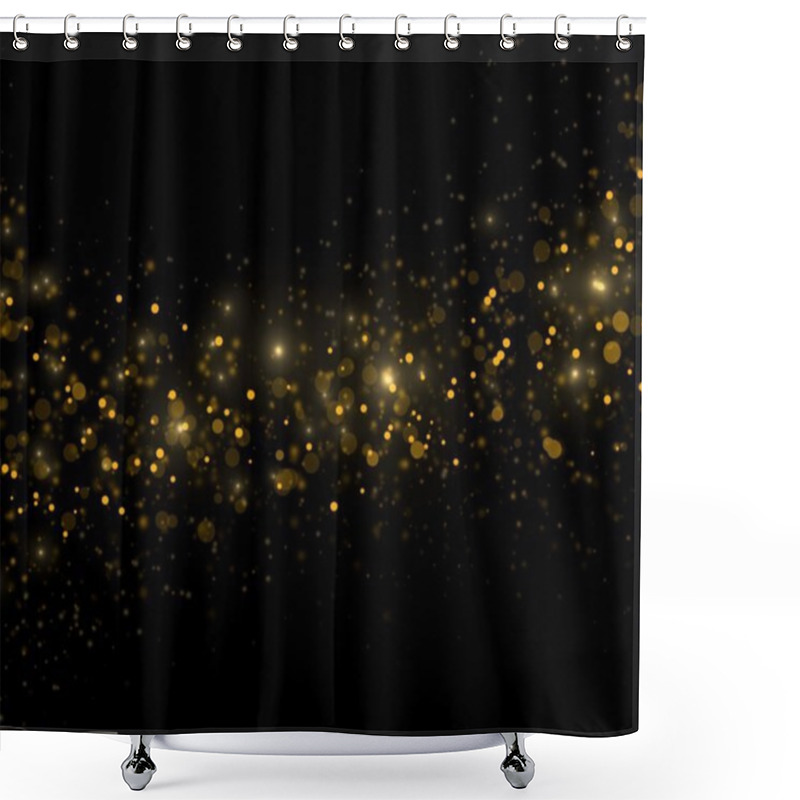 Personality  Golden Sparkles On Black Shower Curtains