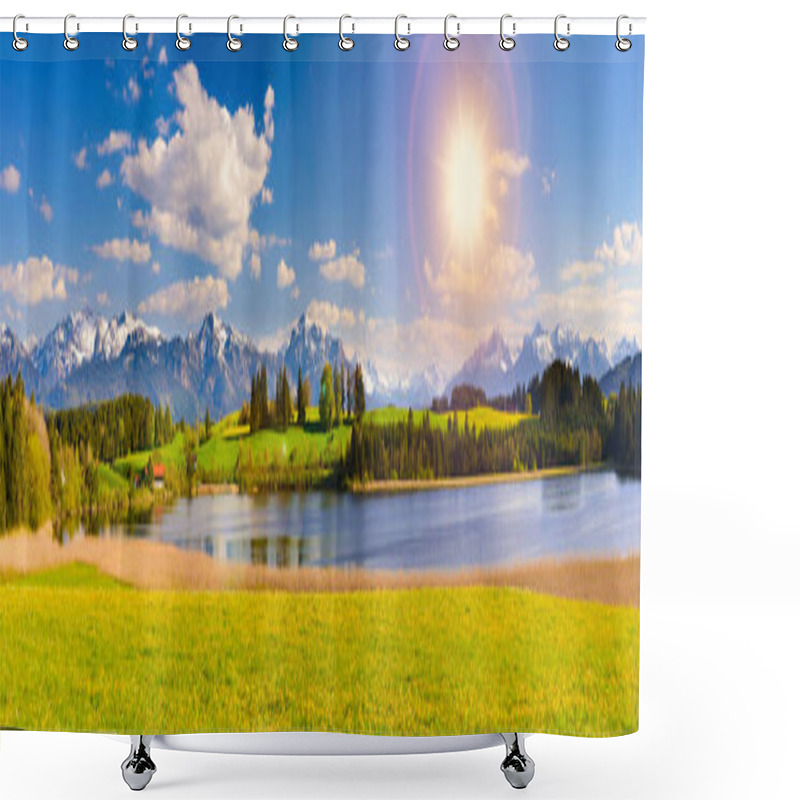 Personality  Beautiful Panoramic Landscape In Bavaria, Germany Shower Curtains